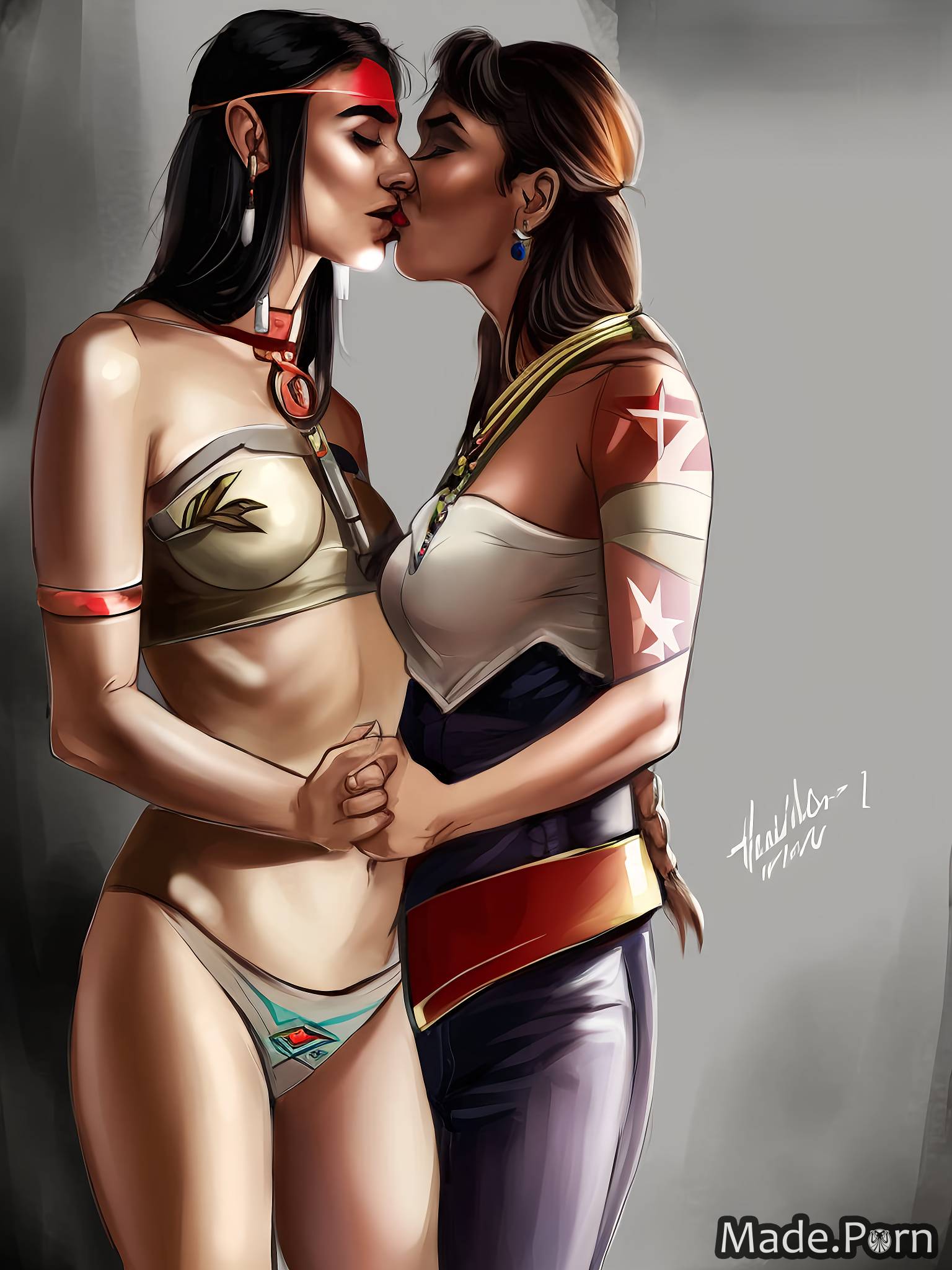 comic kissing portrait lesbian nude 18 indigenous