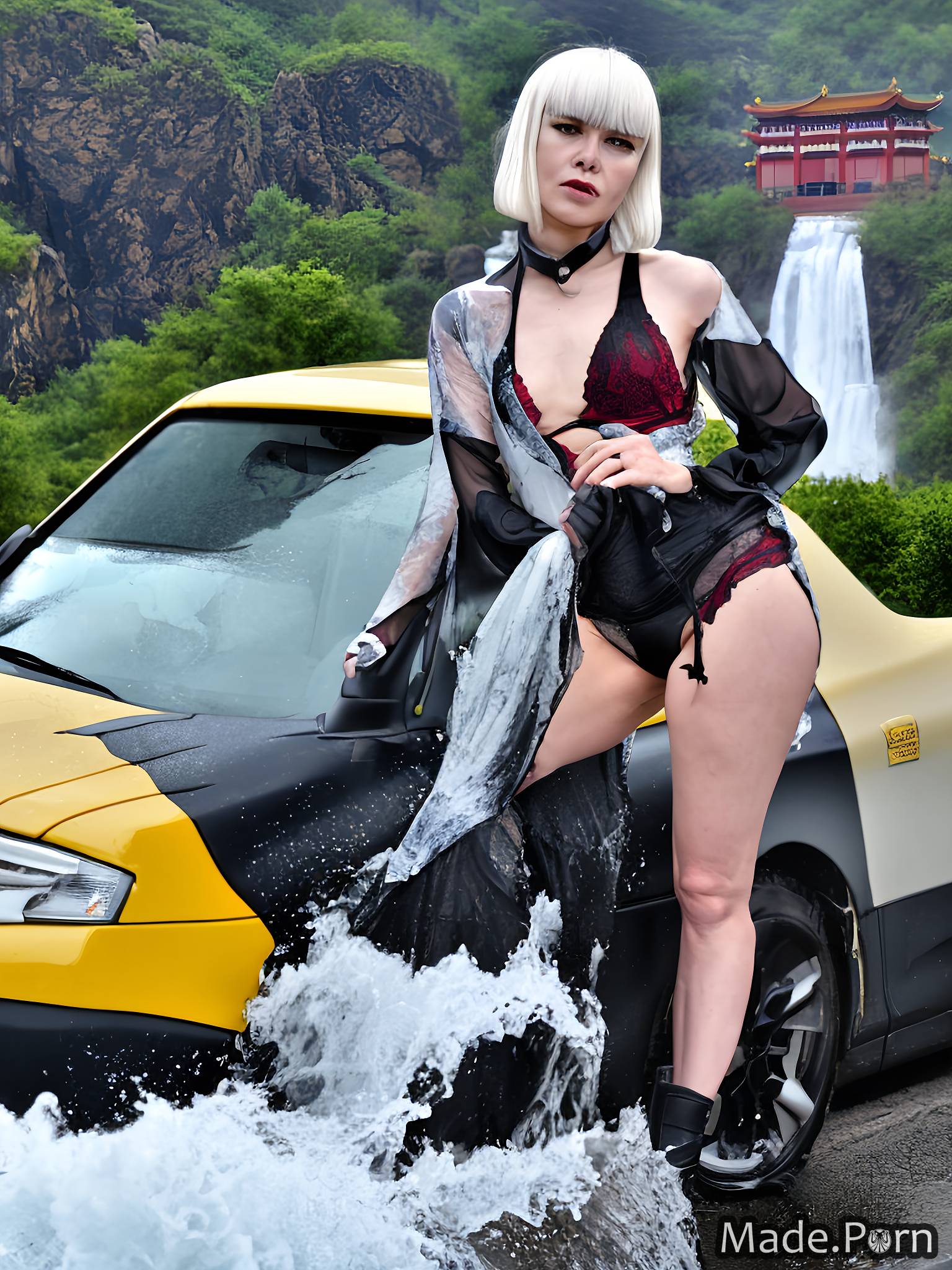 Great Wall of China paper waterfall yellow washing car thighs ball gag