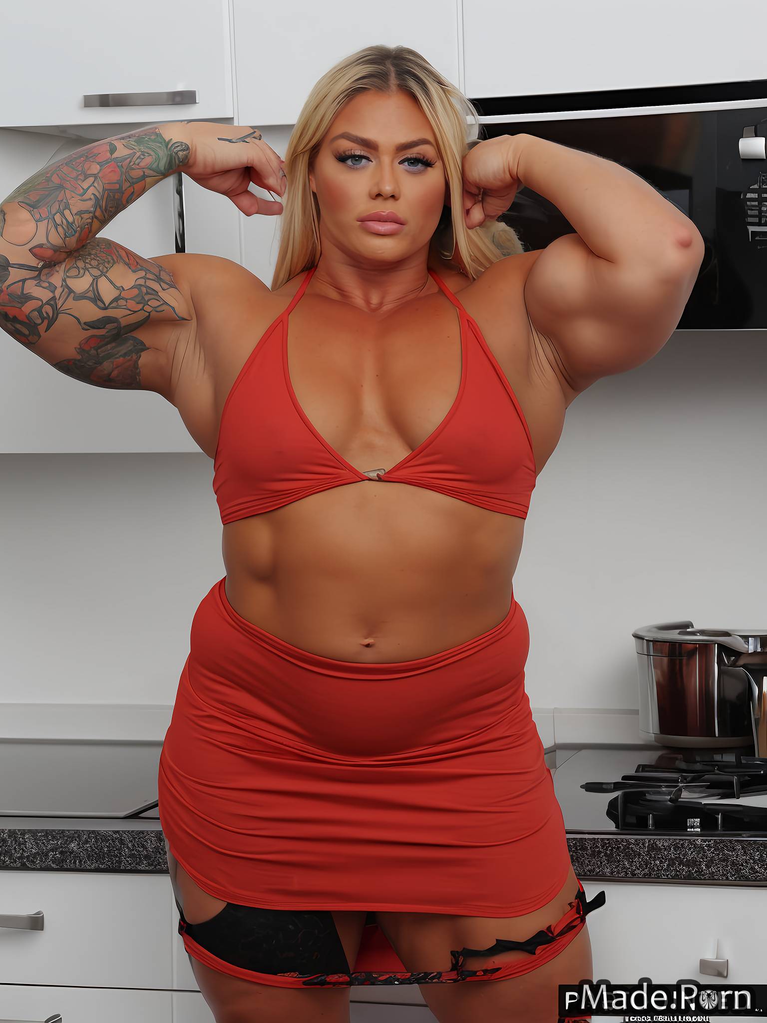 athlete athlete blouse thick thighs muscular armpits gigantic boobs