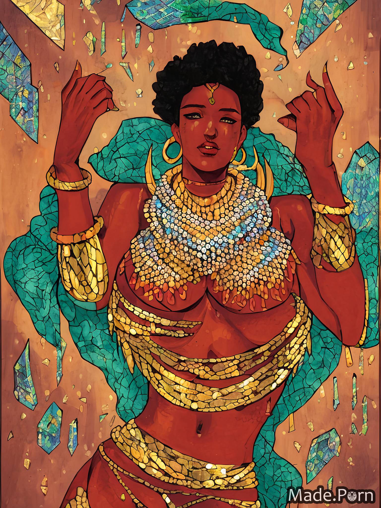 african comic full shot lesbian gold 20 wood crystal